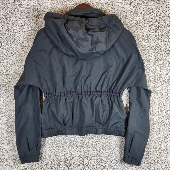 Lululemon Black Hooded Jacket Drawstring Waist Activewear Coat Womens Size 6 - Picture 7 of 10